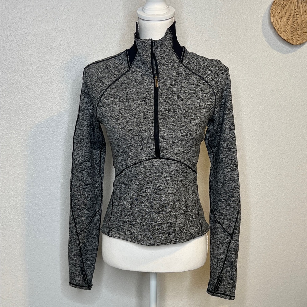 Lululemon Always Alert 1/2 Zip - Heathered Black - Size 6